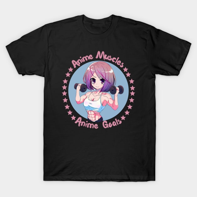 Gym girl Anime Body builder woman T-Shirt by Japanese Fever